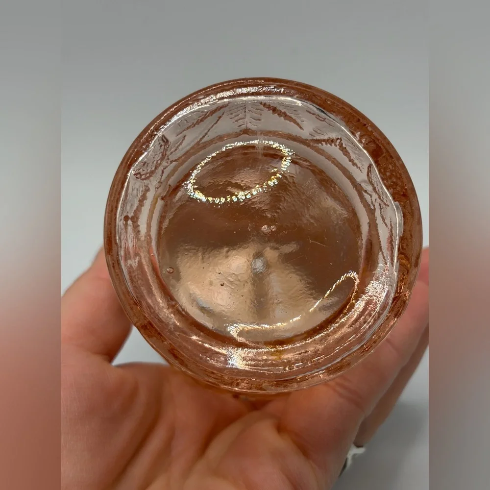 Vintage Pink Strawberry Depression Glass Salt Pepper Sugar Seasoning Shaker, Lid